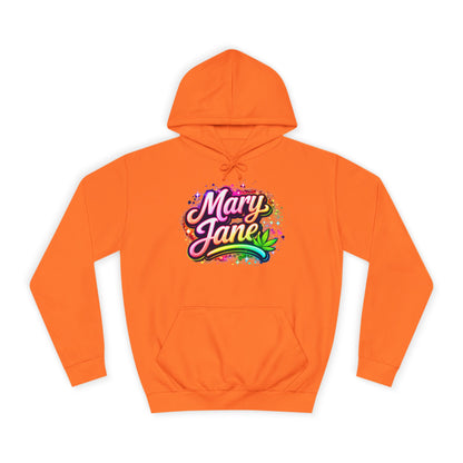 Mary Jane Neon College Hoodie – Streetwear Cannabis Style Pullover Sweatshirt