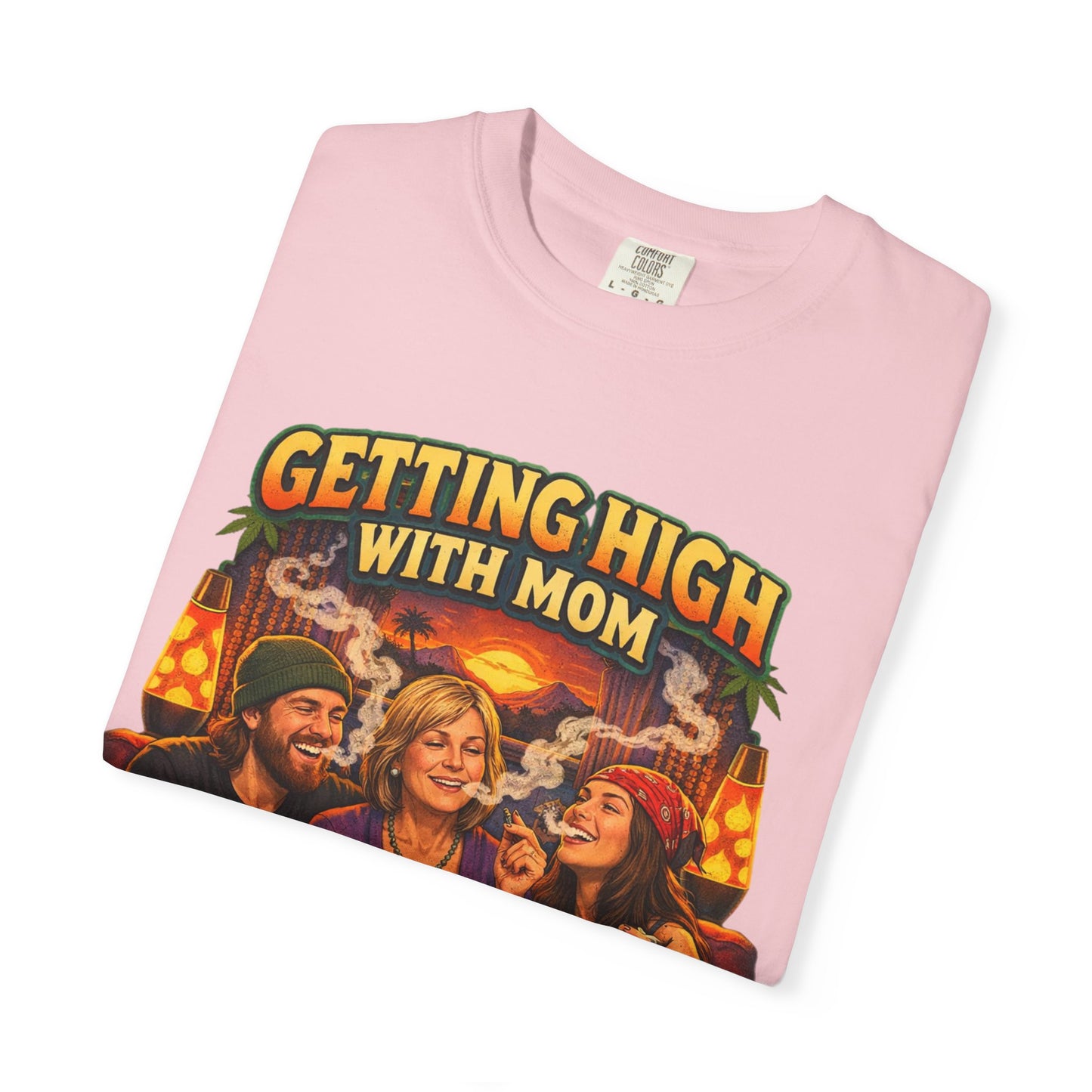 Funny Smoking With Mom T-Shirt | Cannabis Family Vibes Shirt | Stoner Mom Gift | Weed Humor Tee | 420 Lifestyle Graphic Shirt