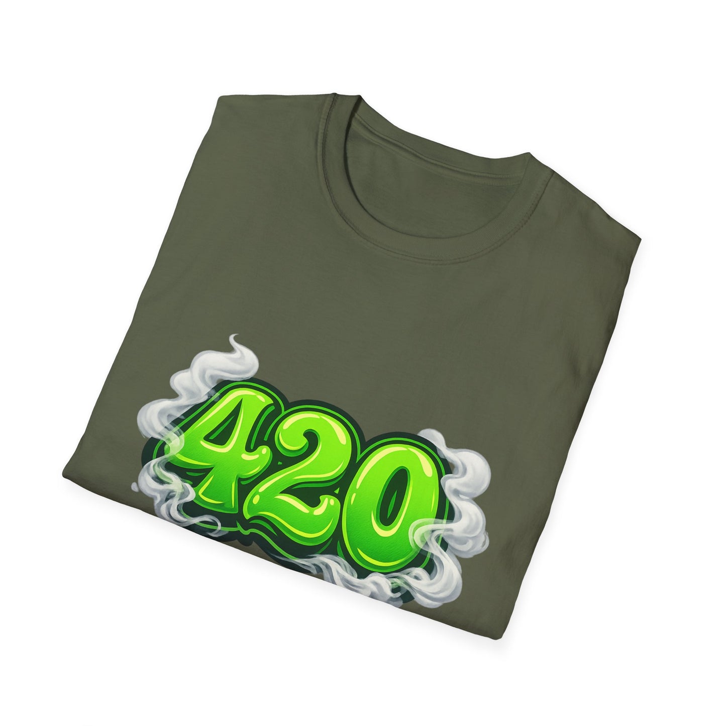 Neon 420 Graphic T-Shirt – Bold Green Street Style Cannabis Culture Tee