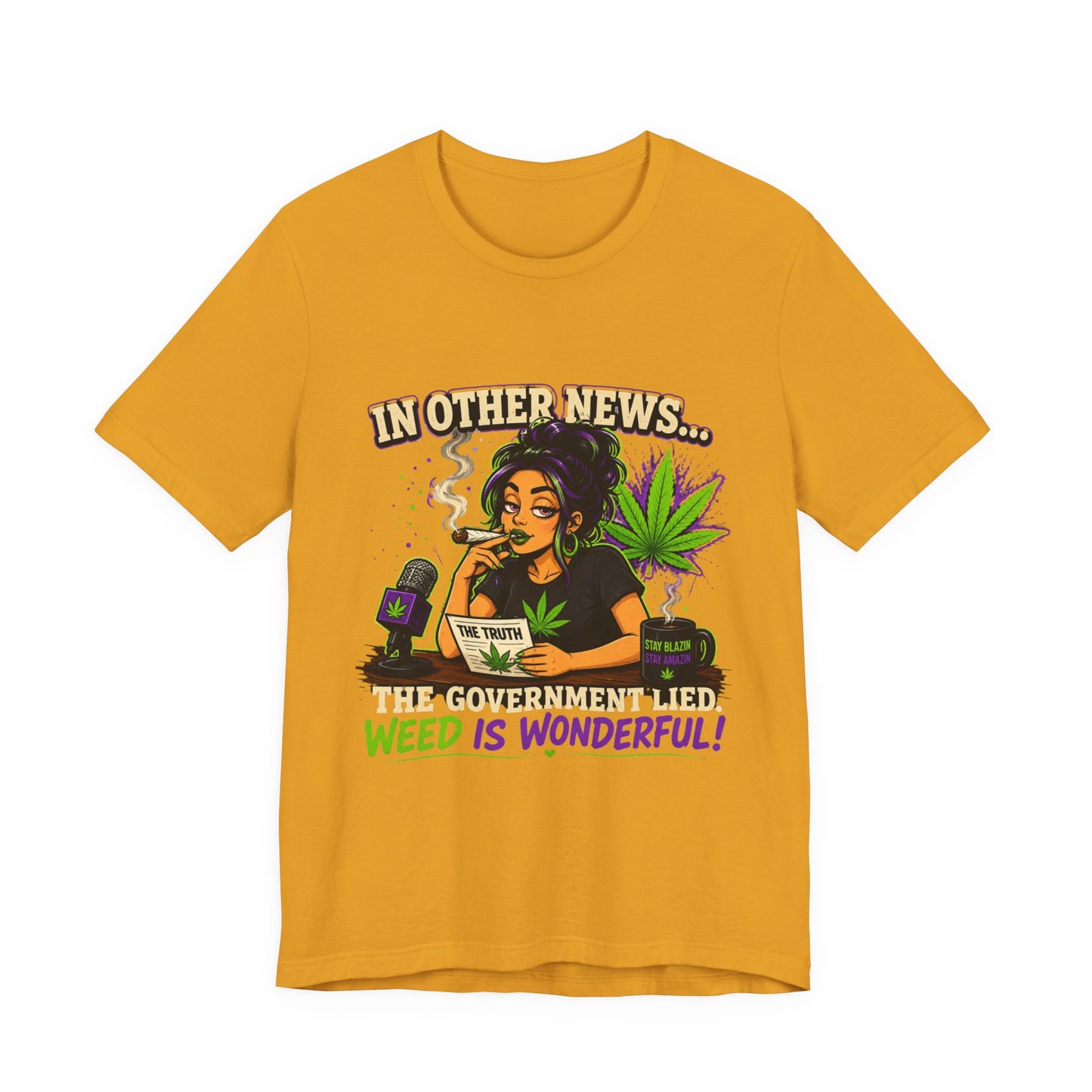 Weed Is Wonderful T-Shirt — Funny Cannabis News Anchor Graphic Tee