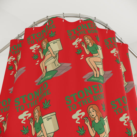 Stoned to the Bone Funny Bathroom Art | Mary Jane Cannabis Wall Decor | Weed Smoker Humor Print | 420 Gift for Stoners | Smoke Room Decor