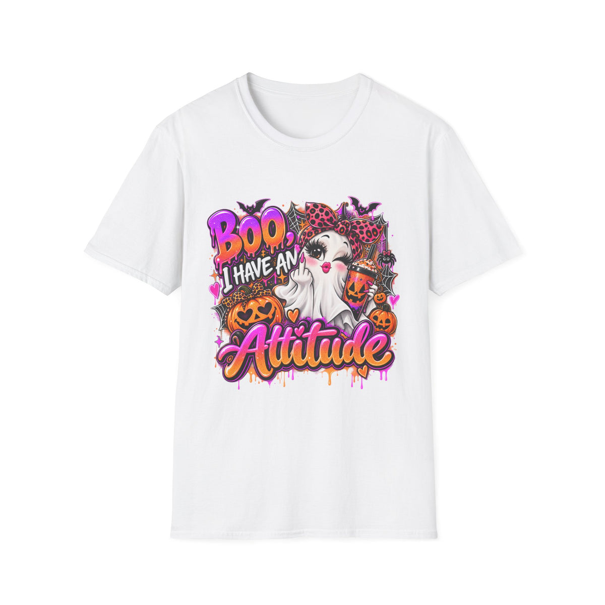 Boo I Have an Attitude Halloween Ghost T-Shirt Printify