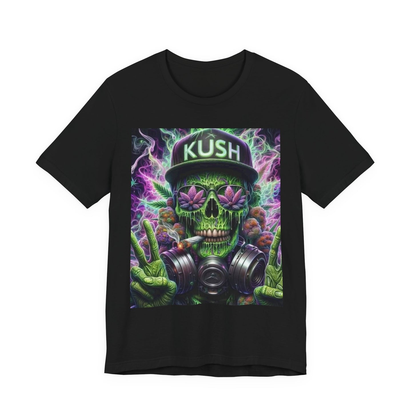 Kush Skull Graphic Tee - Perfect for Stoners, Casual Wear, Gifts, Festival Apparel, Comfortable Streetwear