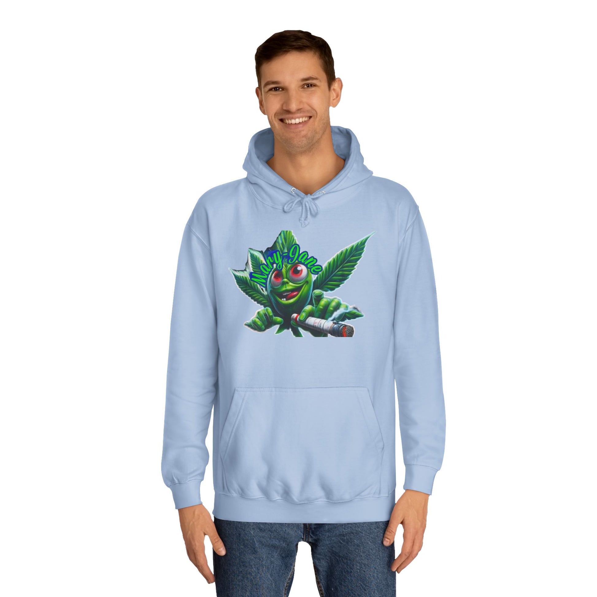 Unisex College Hoodie with Playful Leaf Design, Trendy Sweatshirt for Students, Eco-friendly Apparel, Gift for Graduates, Relaxed [...]-Mary Jane 2025
