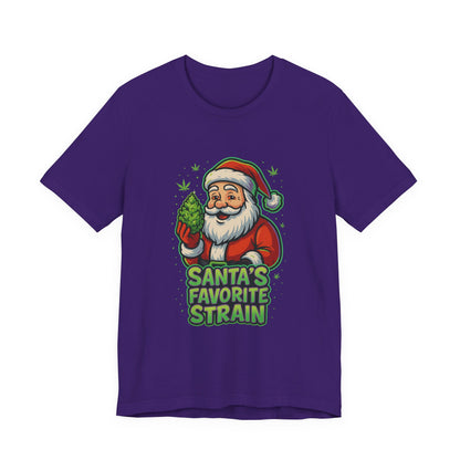 Santa’s Favorite Strain Holiday T-Shirt – Funny Cannabis Christmas Tee