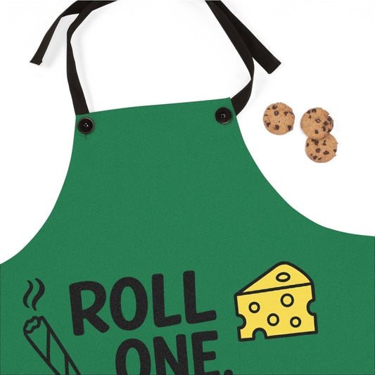 Roll One, Slice One, Pass One” Funny Cannabis Cooking Apron – Mary-Jane Collection - Fun Kitchen Apron, Ideal for Cooking, Baking, Food Lovers, Chefs, Unique Gift for Holidays