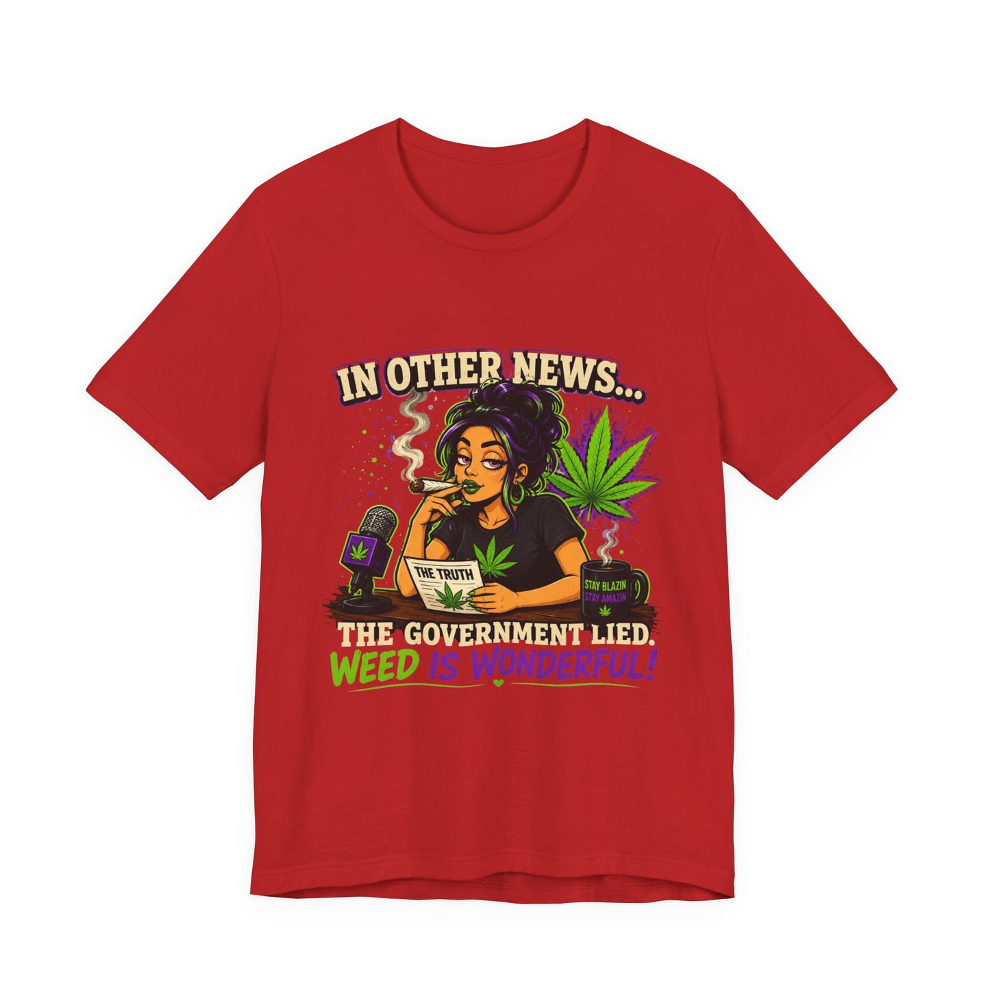 Weed Is Wonderful T-Shirt — Funny Cannabis News Anchor Graphic Tee