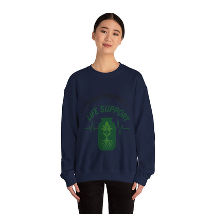 Crewneck Sweatshirt — "Life Support" Plant Jar Graphic