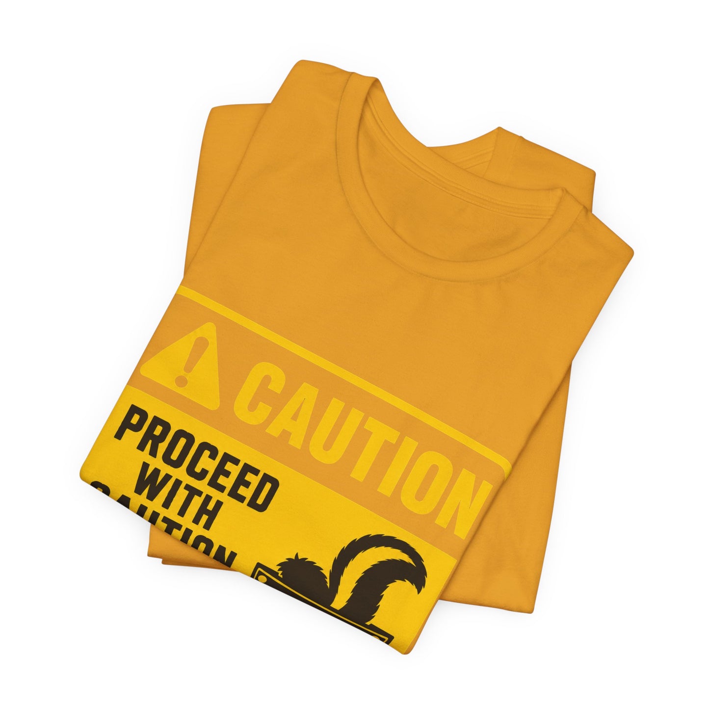 Caution Skunk Pocket Tee – Funny Graphic Warning T-Shirt