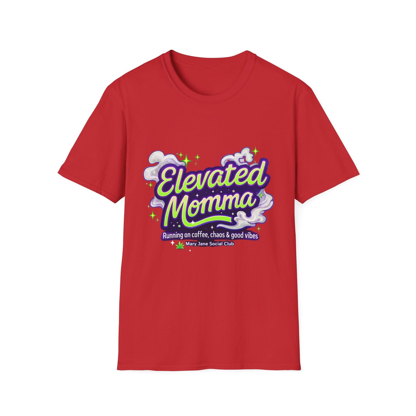 Elevated Momma Shirt, Funny Mom Life Weed Shirt, Mary Jane Social Club Tee, Cannabis Mom Shirt, Stoner Mom Gift, Coffee Chaos Good Vibes Tee
