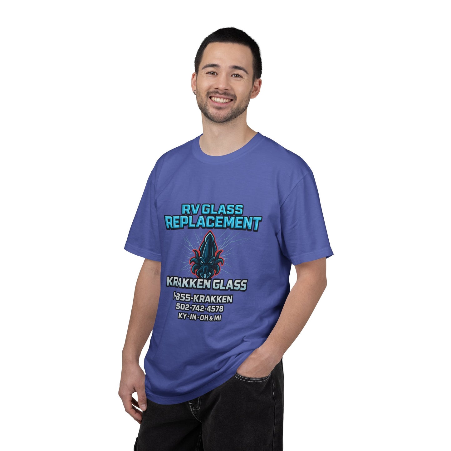 RV Glass Replacement T‑Shirt — KRAKKEN GLASS Logo Tees
