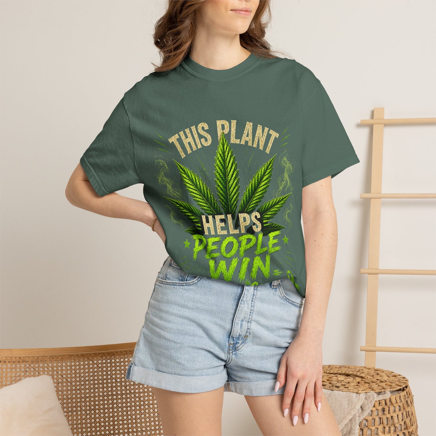 This Plant Helps People Win Shirt | Cannabis Cancer Awareness Tee | #FuckCancer Marijuana Support T-Shirt