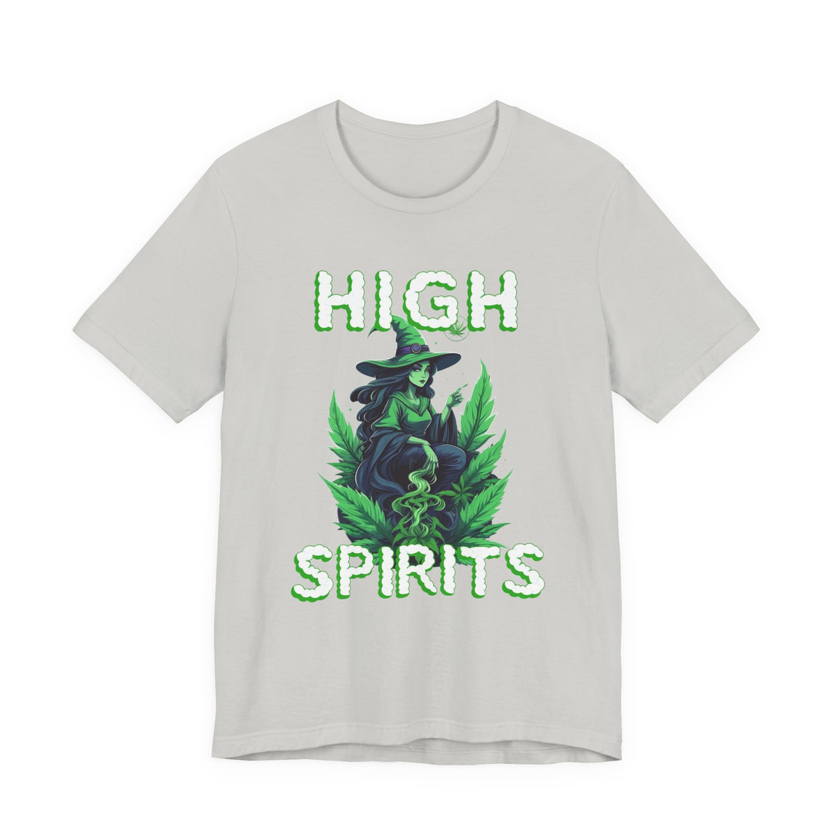 High Spirits Witchy Tee - Unisex Jersey Short Sleeve T-Shirt, Halloween Gift, Witch Apparel, Eco-Friendly Tee, Alternative Fashion Printify