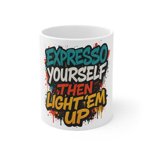 Express Yourself Coffee Mug - Fun 11oz & 15oz Ceramic Cups for Coffee Lovers