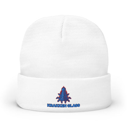 Kraken Glass Knit Beanie, Cozy Winter Hat, Embroidered Fashion Accessory, Unisex Beanie for Outdoor Adventures, Great Gift for Him & Her