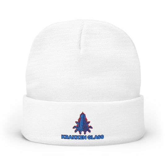 Kraken Glass Knit Beanie, Cozy Winter Hat, Embroidered Fashion Accessory, Unisex Beanie for Outdoor Adventures, Great Gift for Him & Her