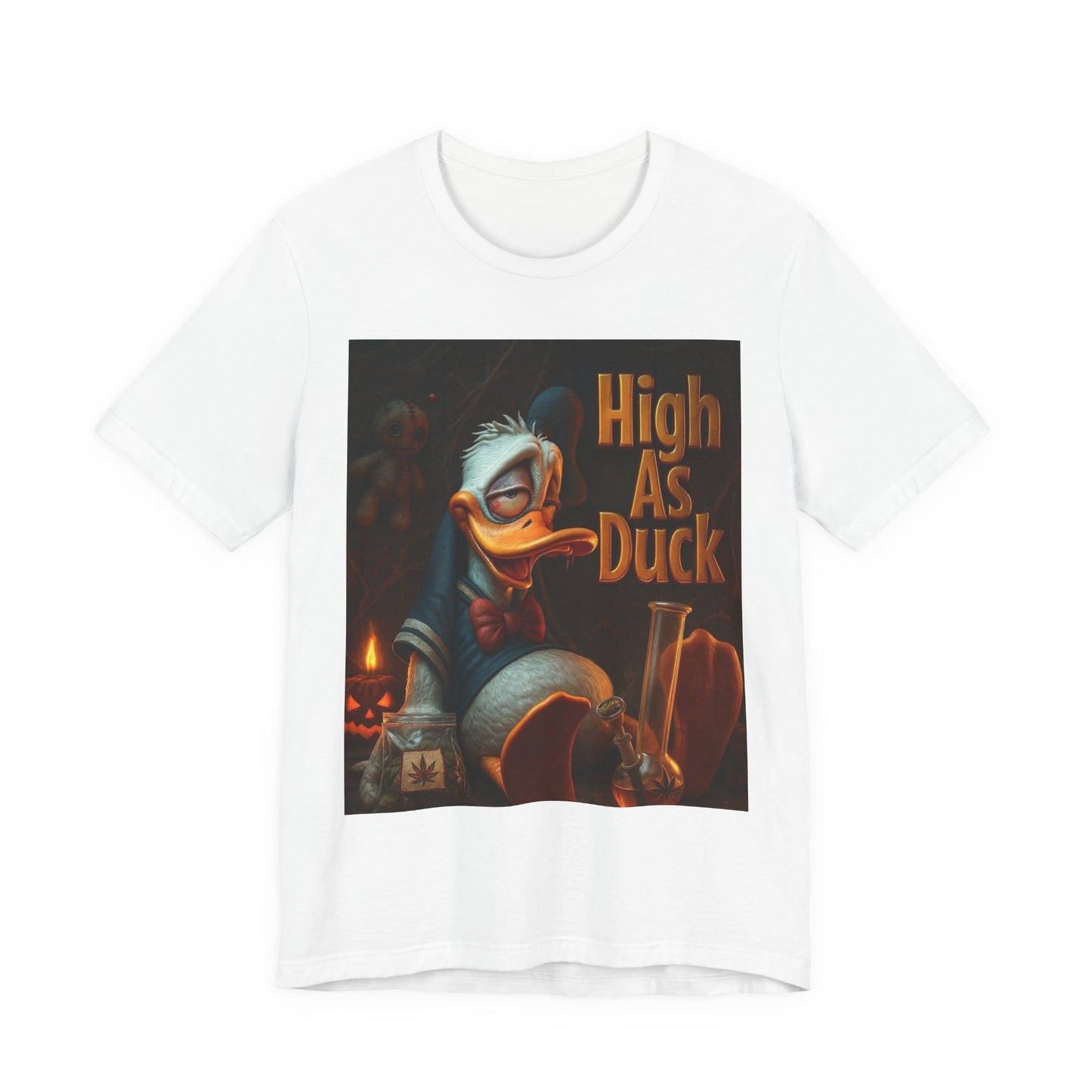 High As Duck Graphic Tee, Funny T-Shirt for Duck Lovers, Casual Wear, Gift for Friends, Quirky Birthday Present