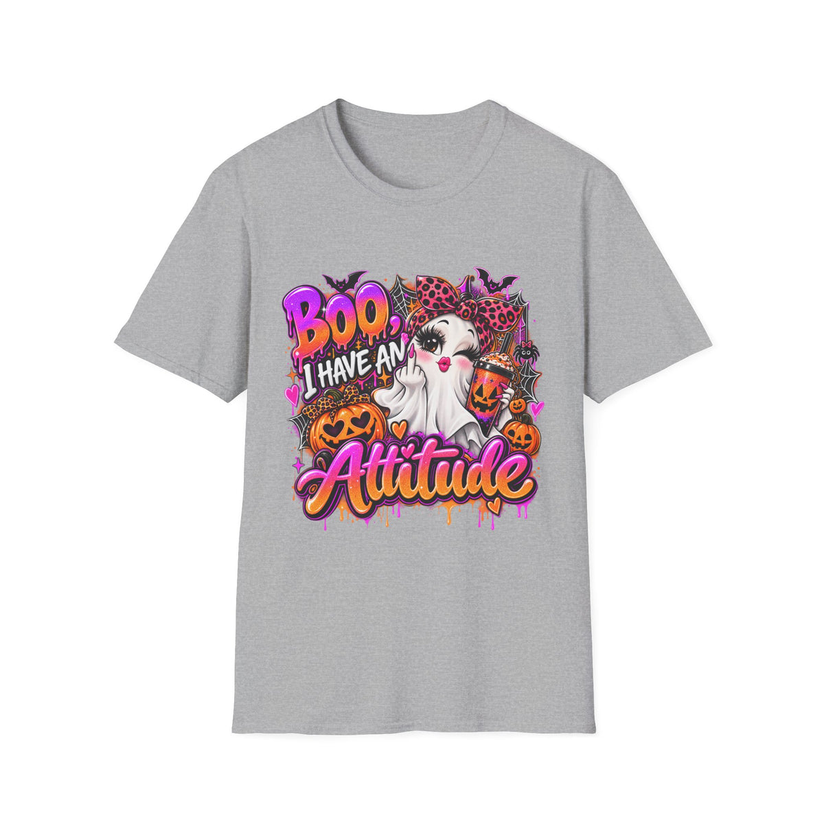 Boo I Have an Attitude Halloween Ghost T-Shirt Printify