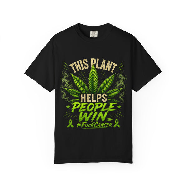 This Plant Helps People Win Shirt | Cannabis Cancer Awareness Tee | #FuckCancer Marijuana Support T-Shirt
