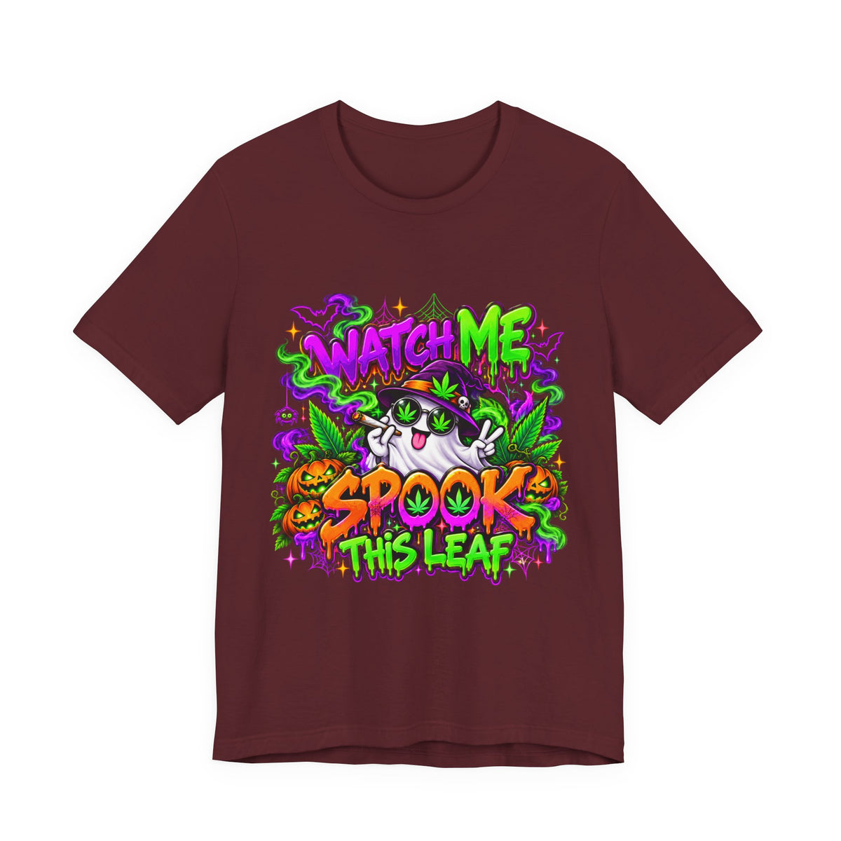 Watch Me Spook This Leaf Halloween T-Shirt Printify