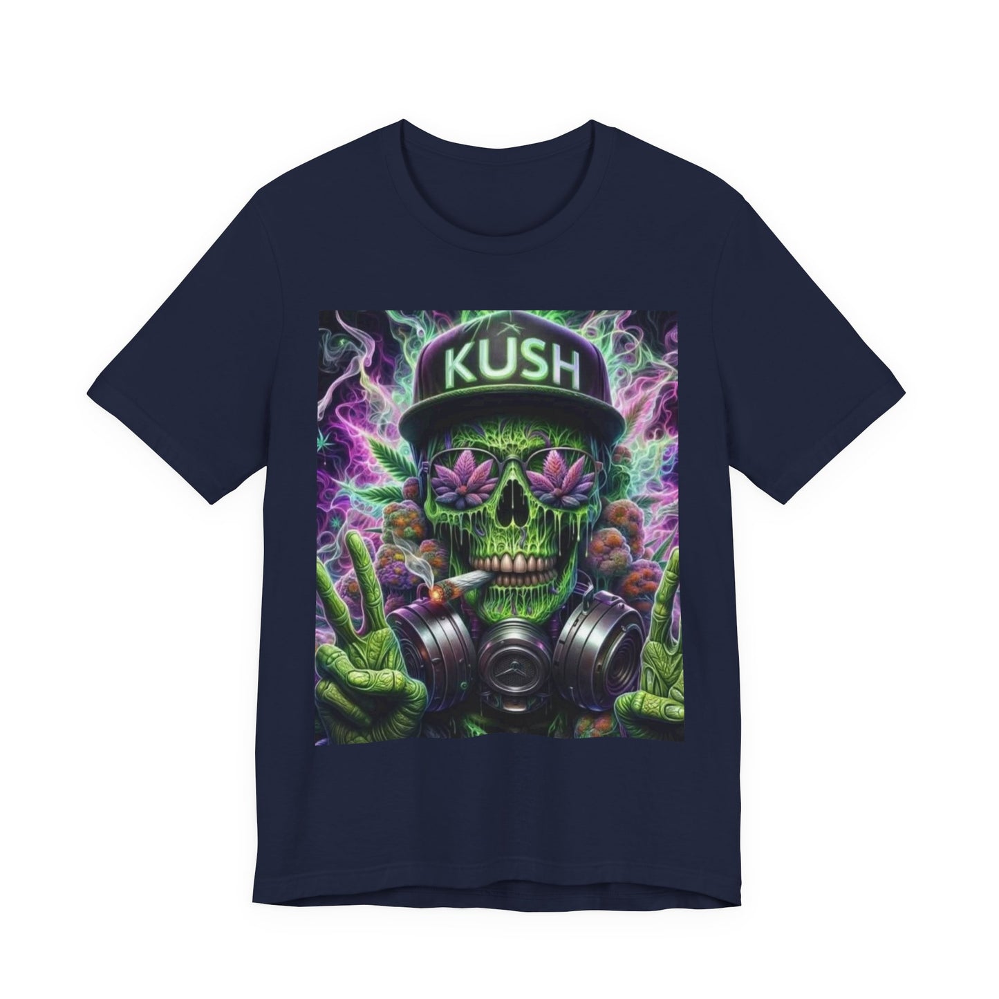 Kush Skull Graphic Tee - Perfect for Stoners, Casual Wear, Gifts, Festival Apparel, Comfortable Streetwear