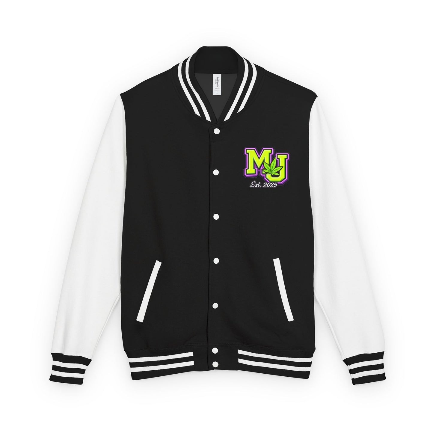 Mary Jane 2025 Varsity Jacket – Neon MJ Cannabis Letterman Jacket, Streetwear Weed Jacket, Stoner Apparel, Unisex Bomber Jacket