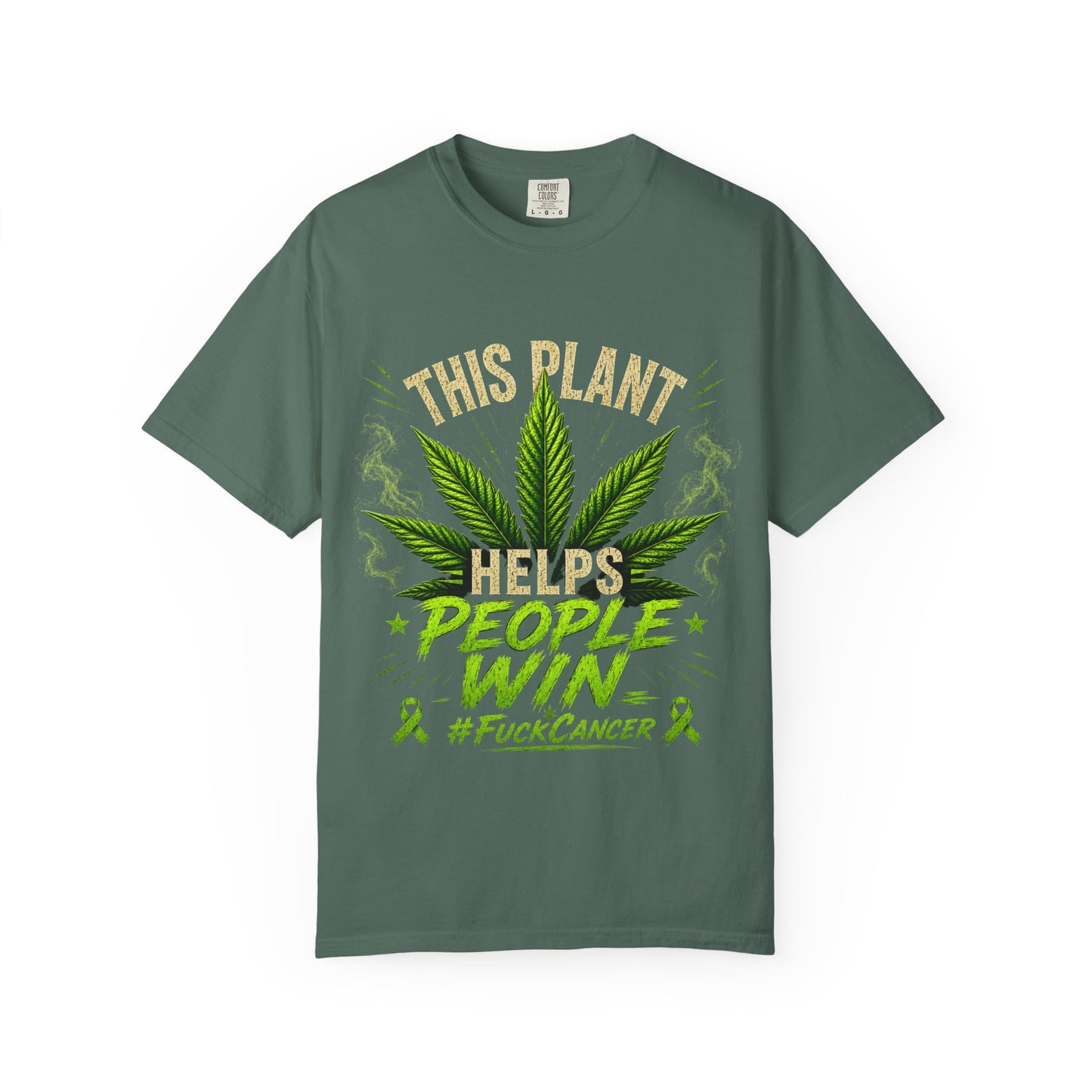 This Plant Helps People Win Shirt | Cannabis Cancer Awareness Tee | #FuckCancer Marijuana Support T-Shirt