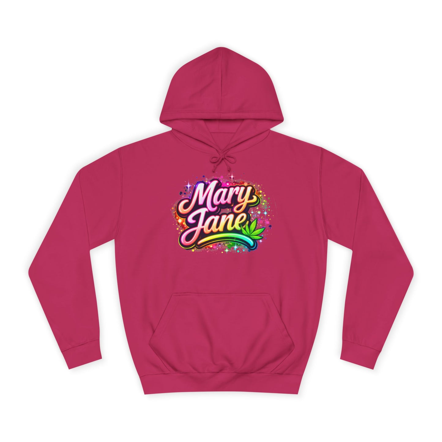 Mary Jane Neon College Hoodie – Streetwear Cannabis Style Pullover Sweatshirt