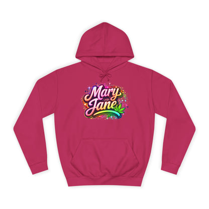 Mary Jane Neon College Hoodie – Streetwear Cannabis Style Pullover Sweatshirt