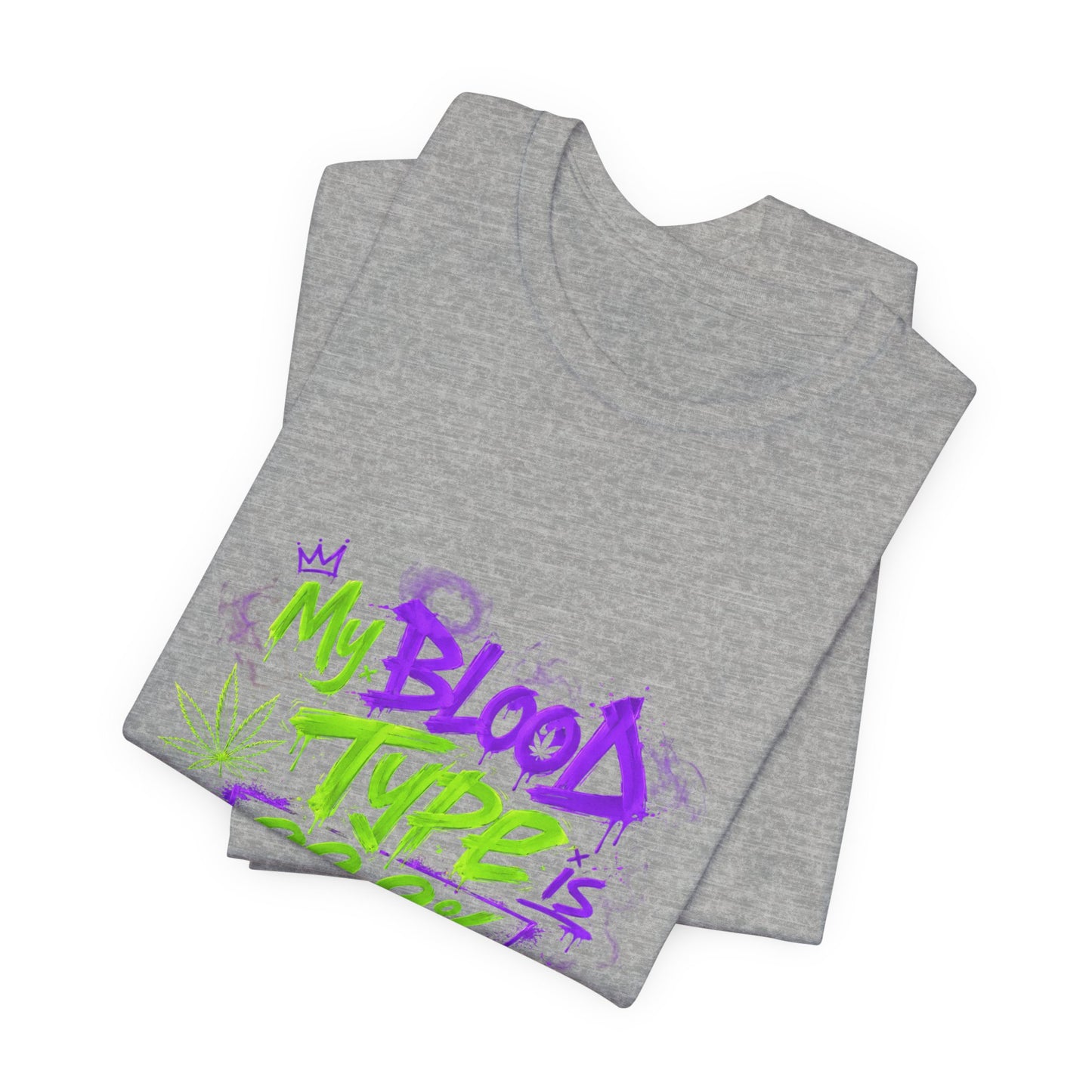 My Blood Type is 99.9% THC Graffiti Shirt | Neon Stoner Streetwear Tee | Funny Cannabis Graphic T-Shirt