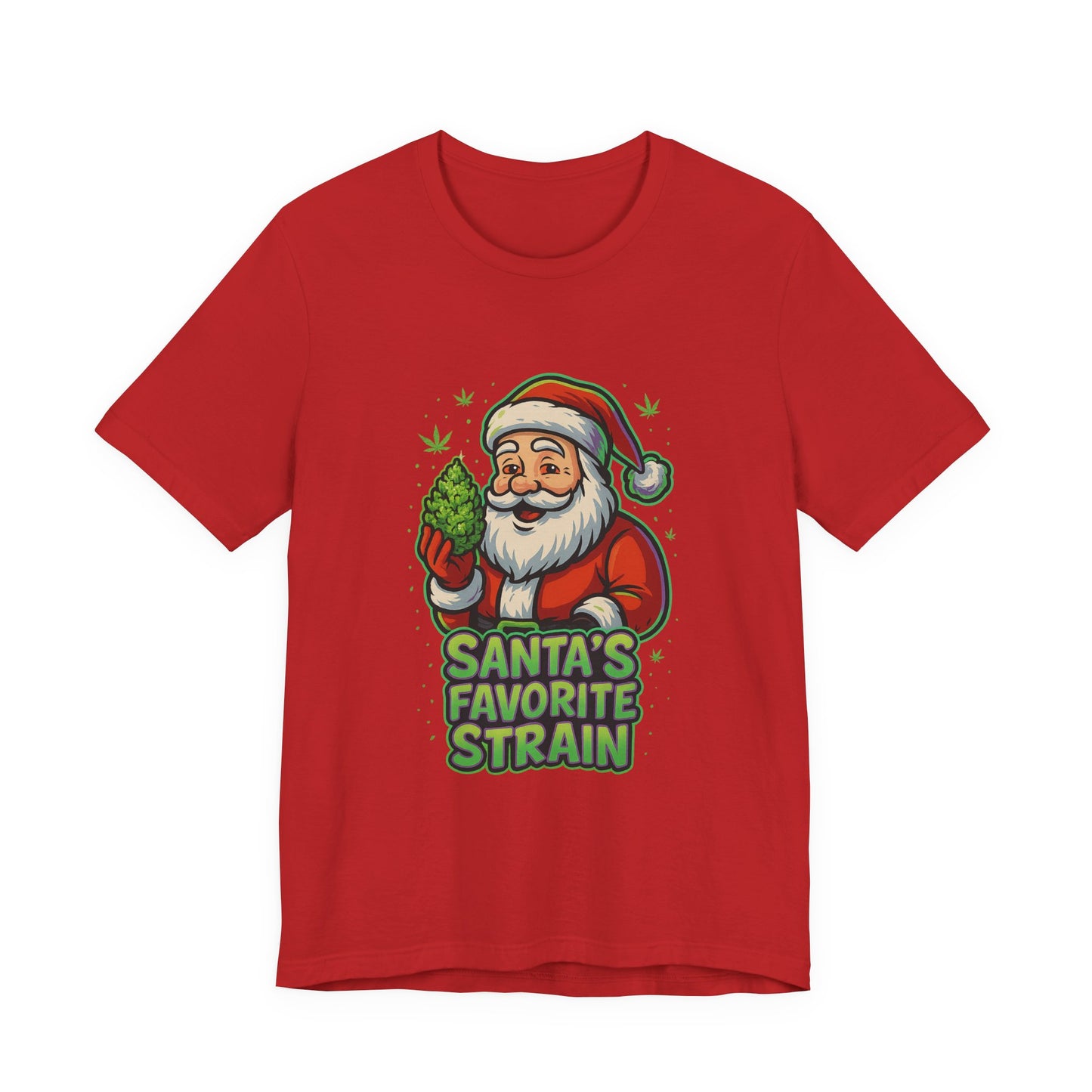Santa’s Favorite Strain Holiday T-Shirt – Funny Cannabis Christmas Tee