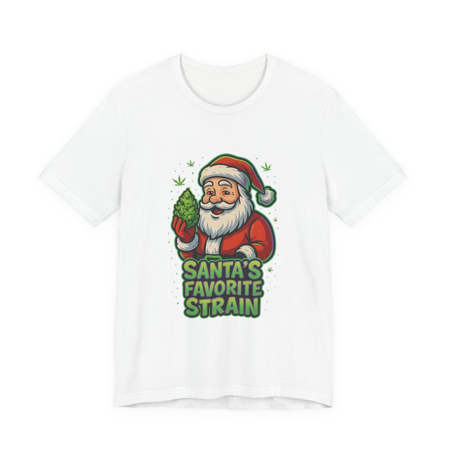 Santa’s Favorite Strain Holiday T-Shirt – Funny Cannabis Christmas Tee