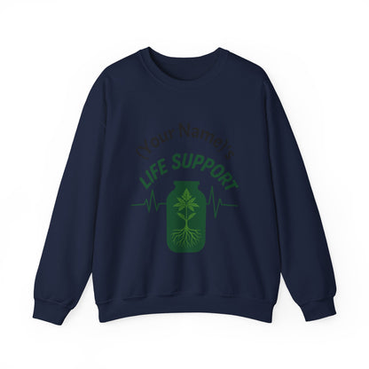Crewneck Sweatshirt — "Life Support" Plant Jar Graphic