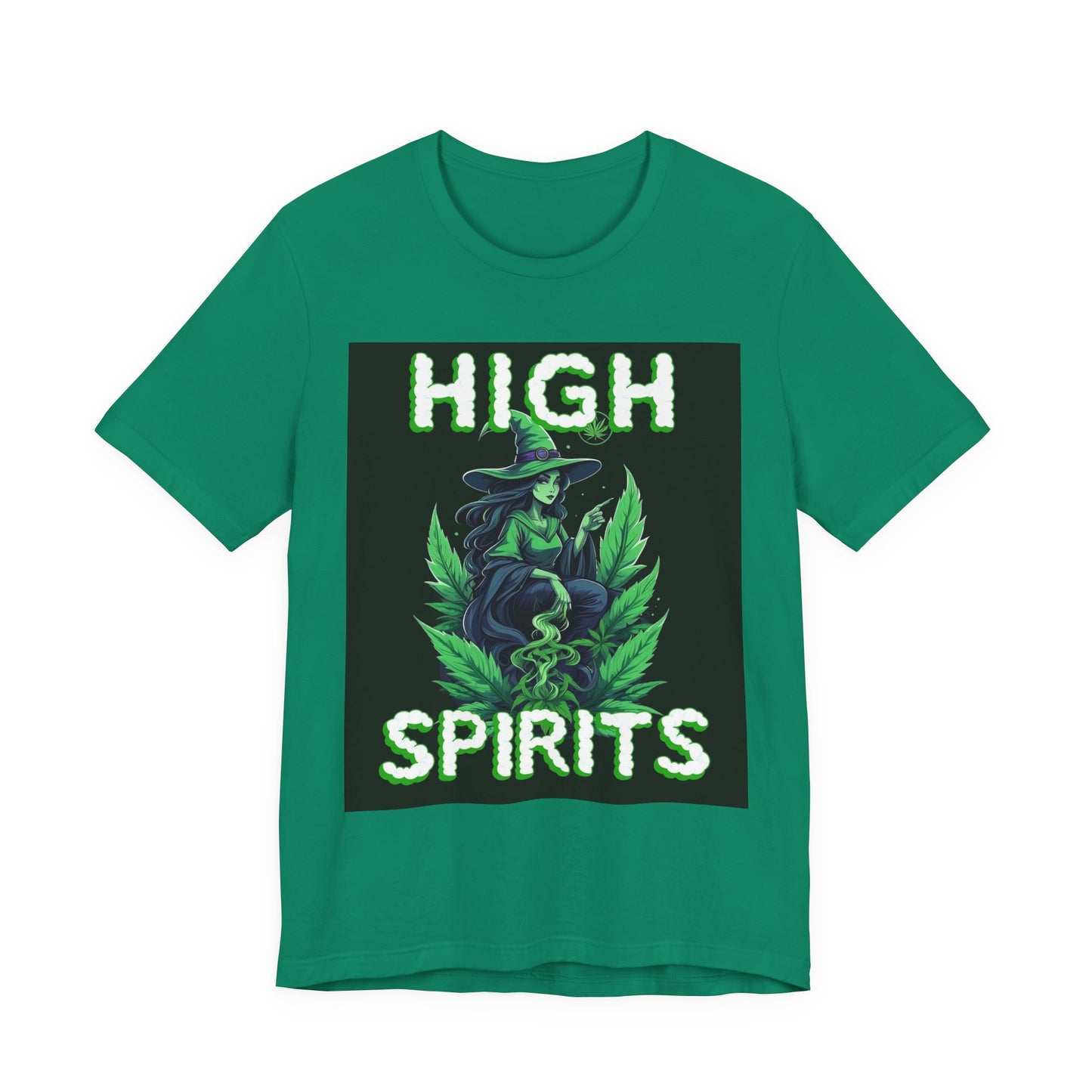 High Spirits Witchy Tee - Unisex Jersey Short Sleeve T-Shirt, Halloween Gift, Witch Apparel, Eco-Friendly Tee, Alternative Fashion