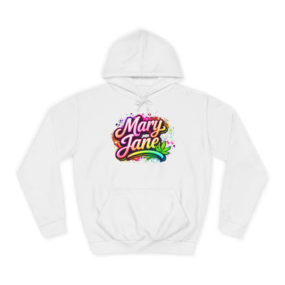 Mary Jane Neon College Hoodie – Streetwear Cannabis Style Pullover Sweatshirt