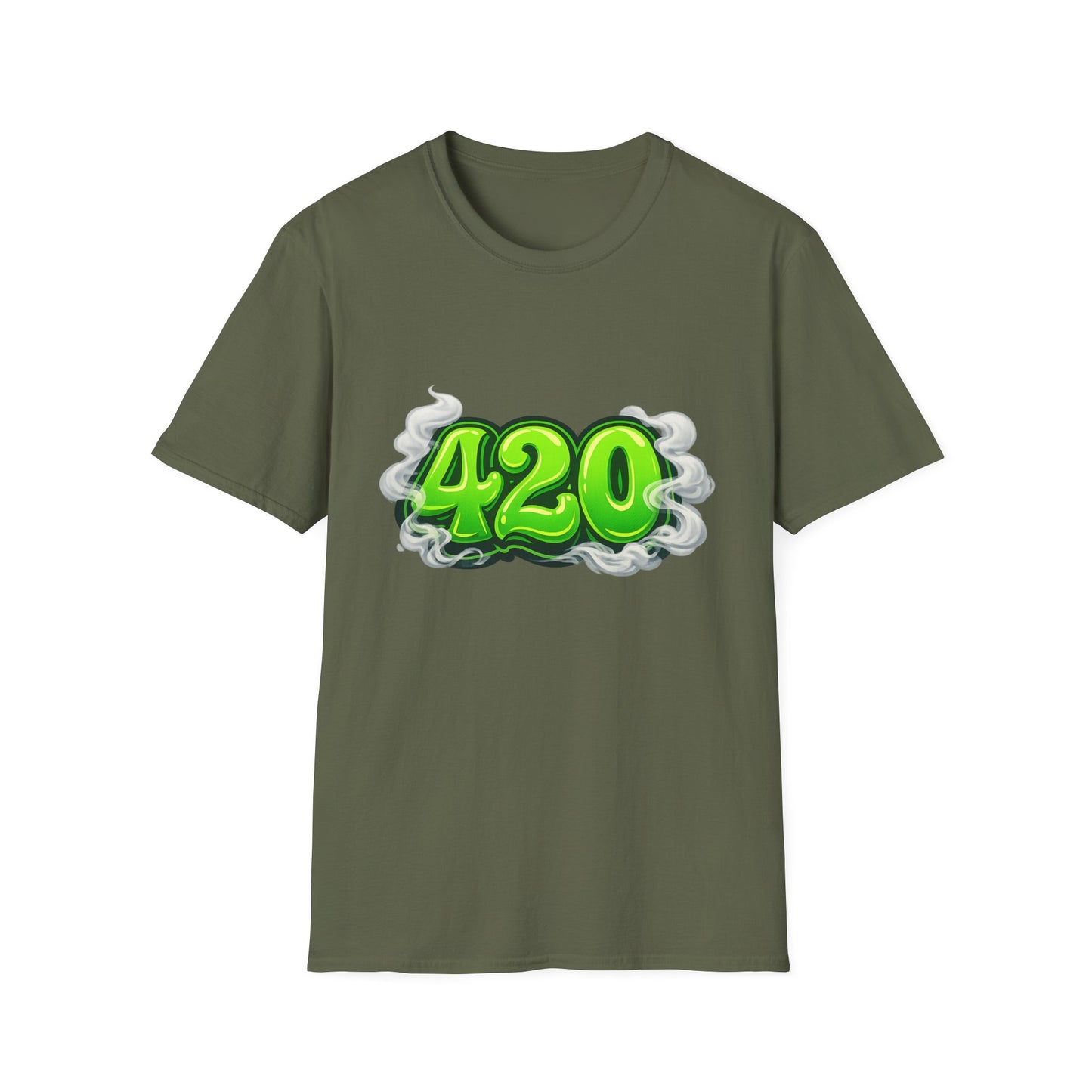 Neon 420 Graphic T-Shirt – Bold Green Street Style Cannabis Culture Tee