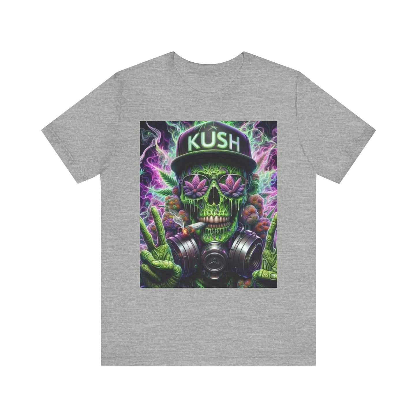 Kush Skull Graphic Tee - Perfect for Stoners, Casual Wear, Gifts, Festival Apparel, Comfortable Streetwear