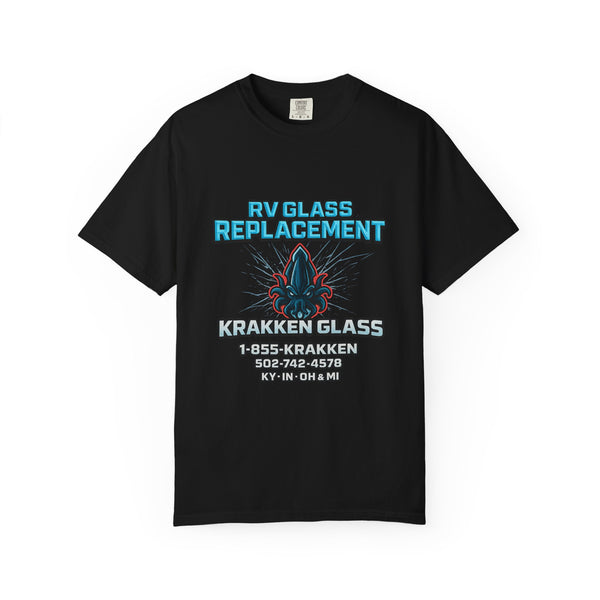 RV Glass Replacement T‑Shirt — KRAKKEN GLASS Logo Tees