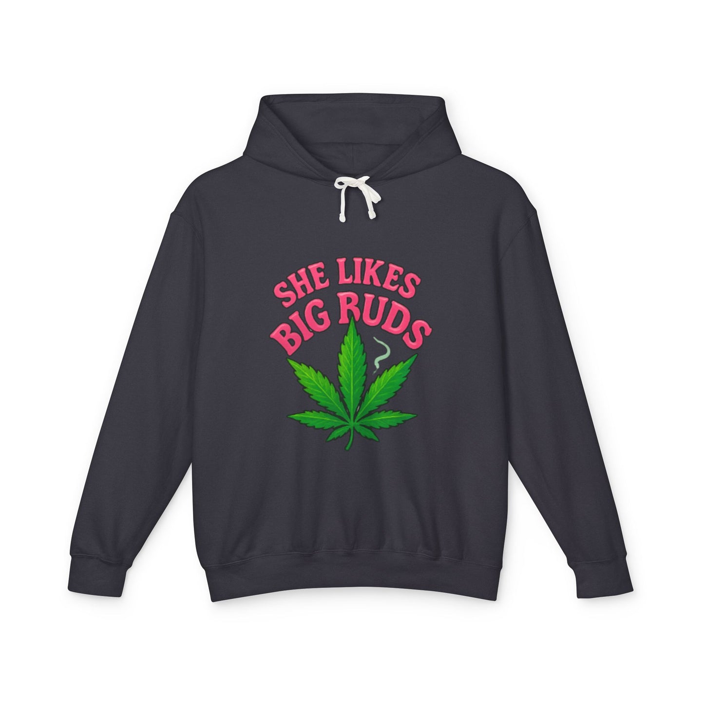 She Likes Big Buds Unisex Lightweight Hooded Sweatshirt, Cannabis Hoodie, Funny Gift, Casual Wear, Sarcastic Merch, Stoner Apparel