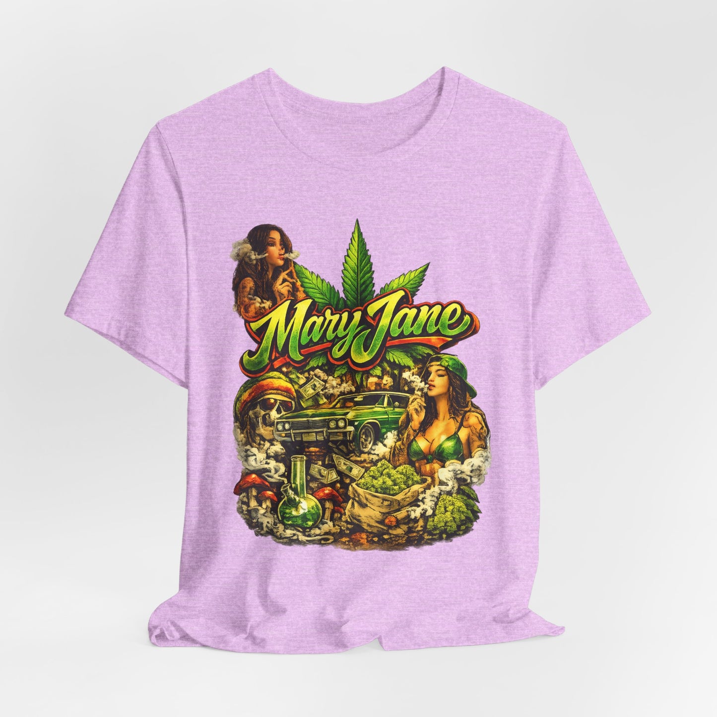 Mary Jane Graphic T-Shirt, Cannabis Streetwear Tee, Weed Lover Shirt, Bold Stoner Fashion, Urban 420 Gift for Her and Him