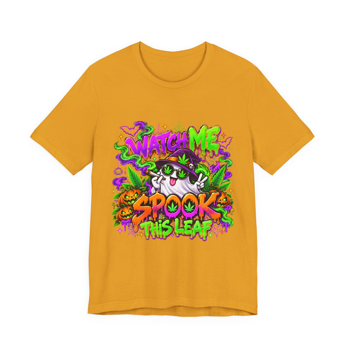 Watch Me Spook This Leaf Halloween T-Shirt Printify