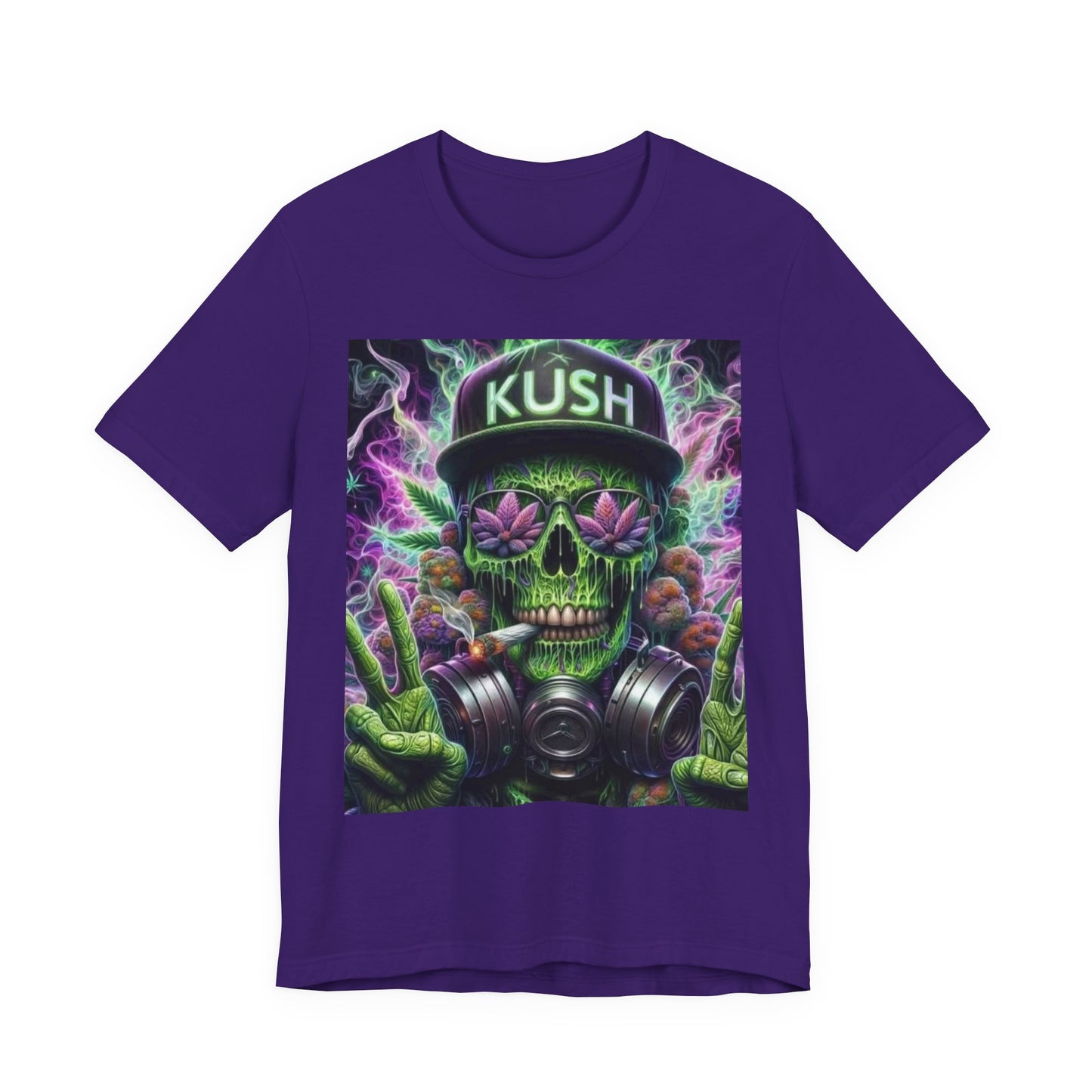 Kush Skull Graphic Tee - Perfect for Stoners, Casual Wear, Gifts, Festival Apparel, Comfortable Streetwear