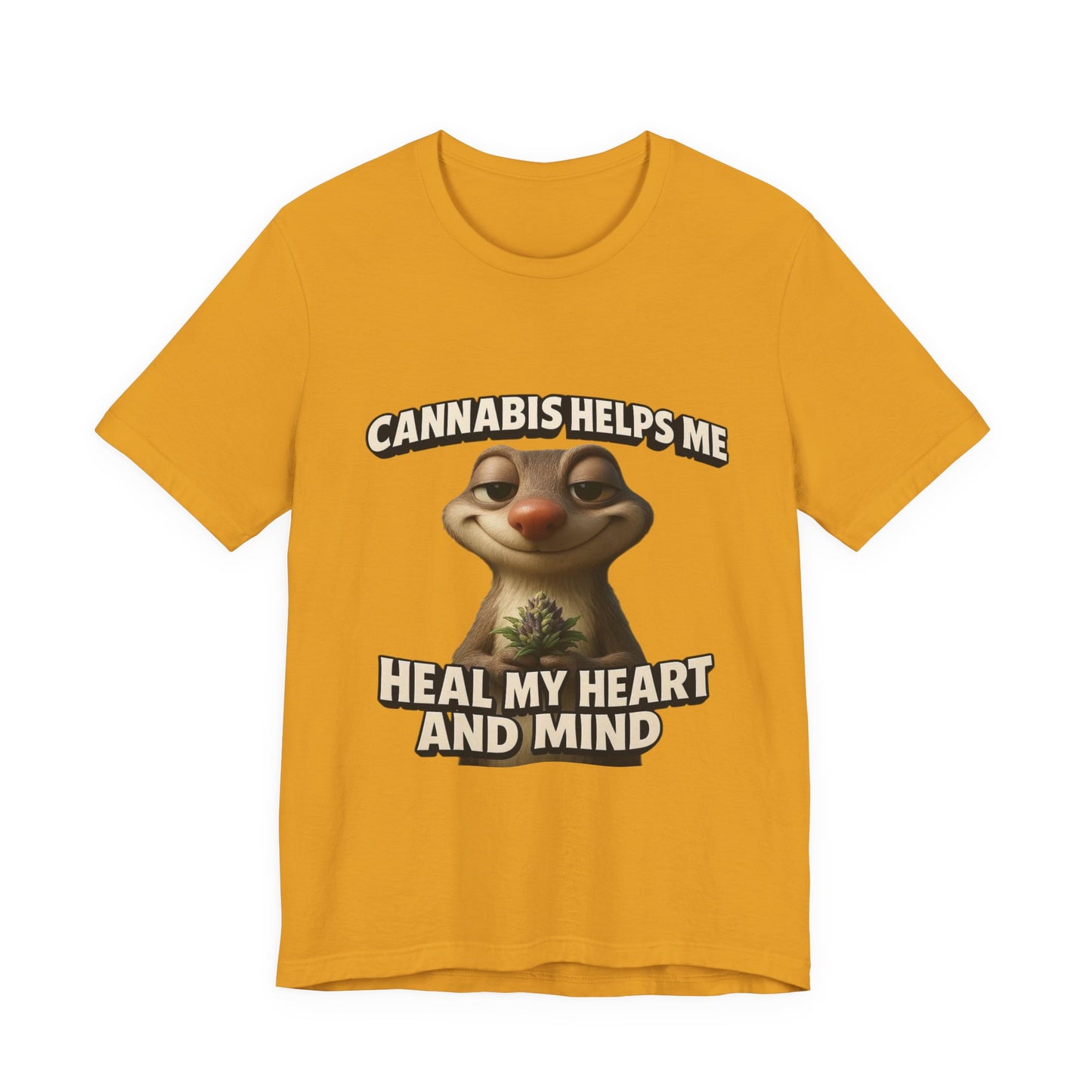 Cannabis Helps Me Heal My Heart and Mind Sloth T-Shirt | Cute Medical Marijuana Gift