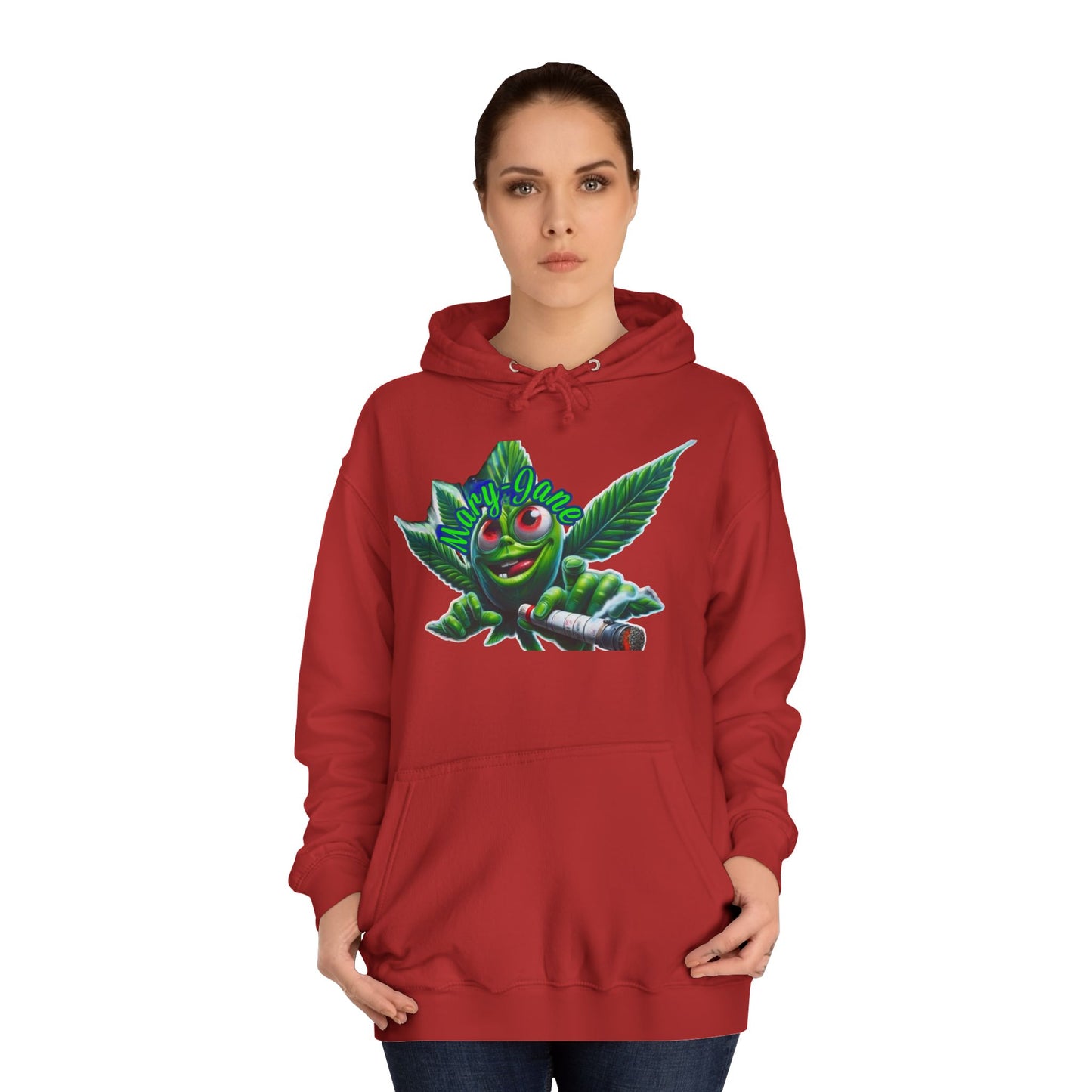 Unisex College Hoodie with Playful Leaf Design, Trendy Sweatshirt for Students, Eco-friendly Apparel, Gift for Graduates, Relaxed [...]-Mary Jane 2025