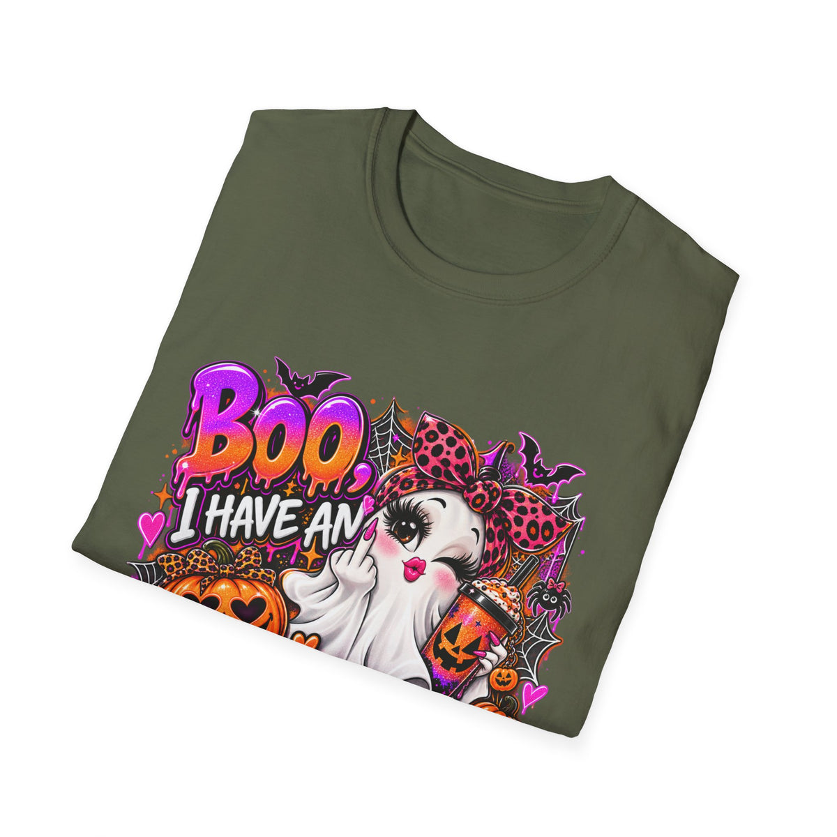 Boo I Have an Attitude Halloween Ghost T-Shirt Printify