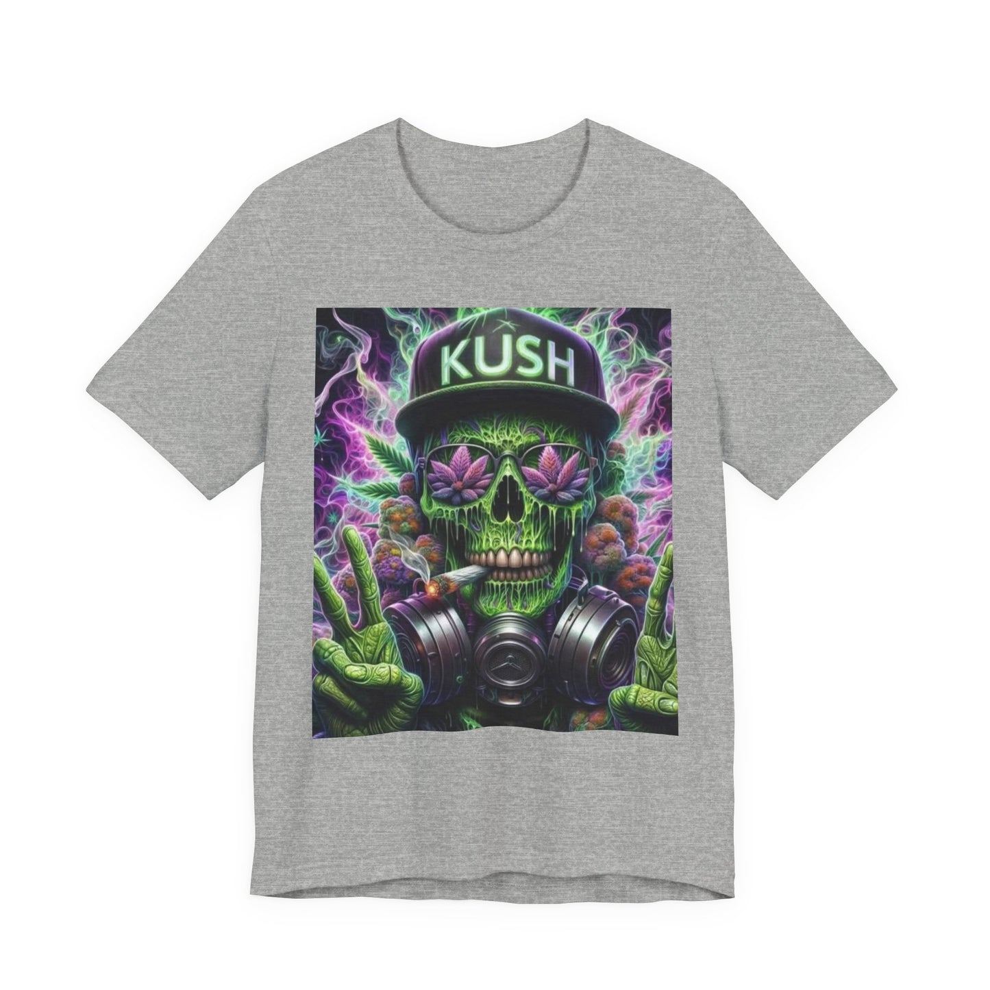 Kush Skull Graphic Tee - Perfect for Stoners, Casual Wear, Gifts, Festival Apparel, Comfortable Streetwear
