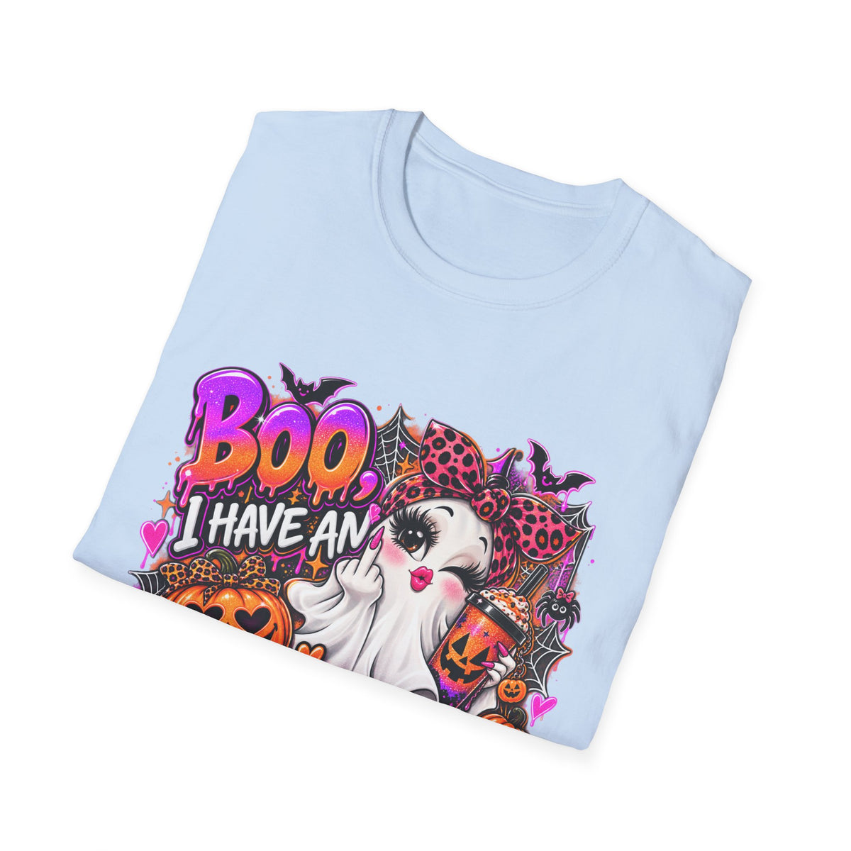 Boo I Have an Attitude Halloween Ghost T-Shirt Printify