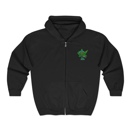 If Smoking Is a Sin Zip-Up Hoodie – Neon Cannabis Leaf Streetwear Jacket