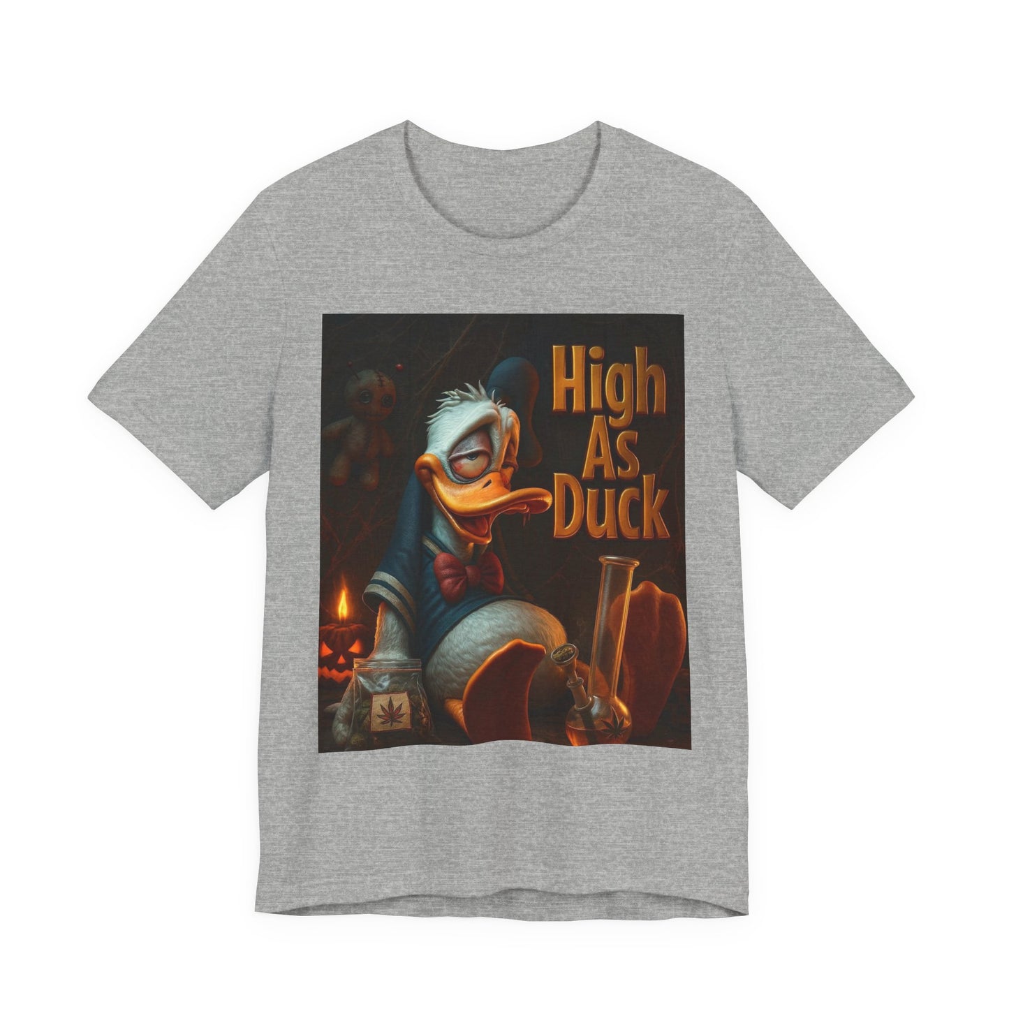 High As Duck Graphic Tee, Funny T-Shirt for Duck Lovers, Casual Wear, Gift for Friends, Quirky Birthday Present