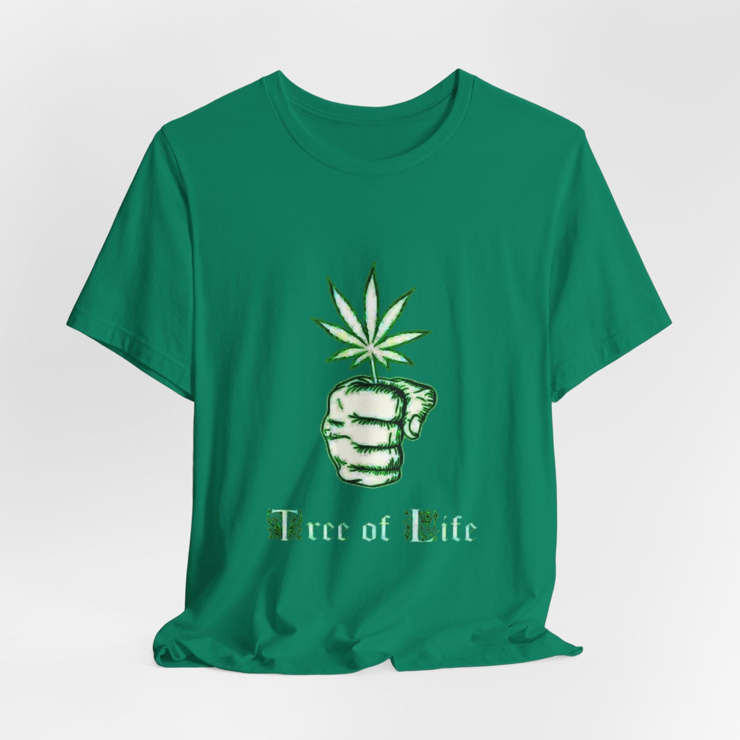 Tree of Life Cannabis Fist Graphic Tee – Bold Herbal Culture Streetwear Shirt